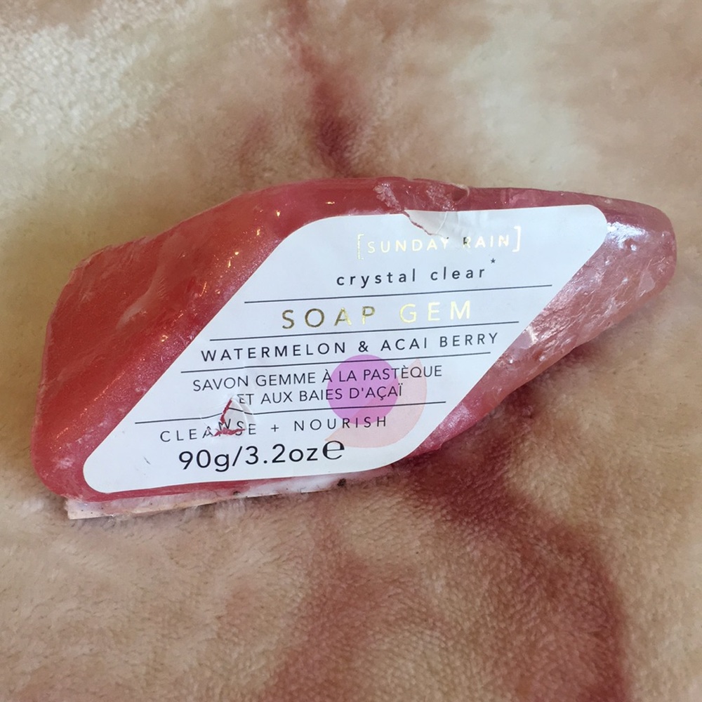 Scented Soap Gem by Sunday Rain Watermellon Acai Berry NWT 3.2 oz